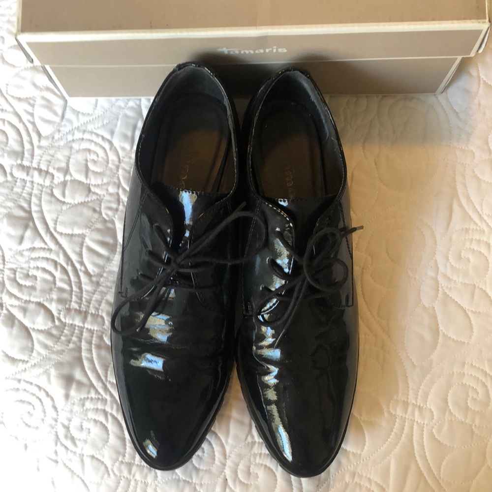 Tamaris Black Patent Shoes
